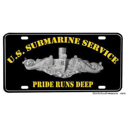 United States Navy Submarine Service Pride Runs Deep Aluminum License Plate