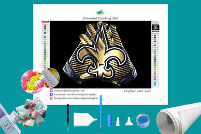 New Orleans Saints NFL Gloves Diamond Painting-Diamond Painting Hut