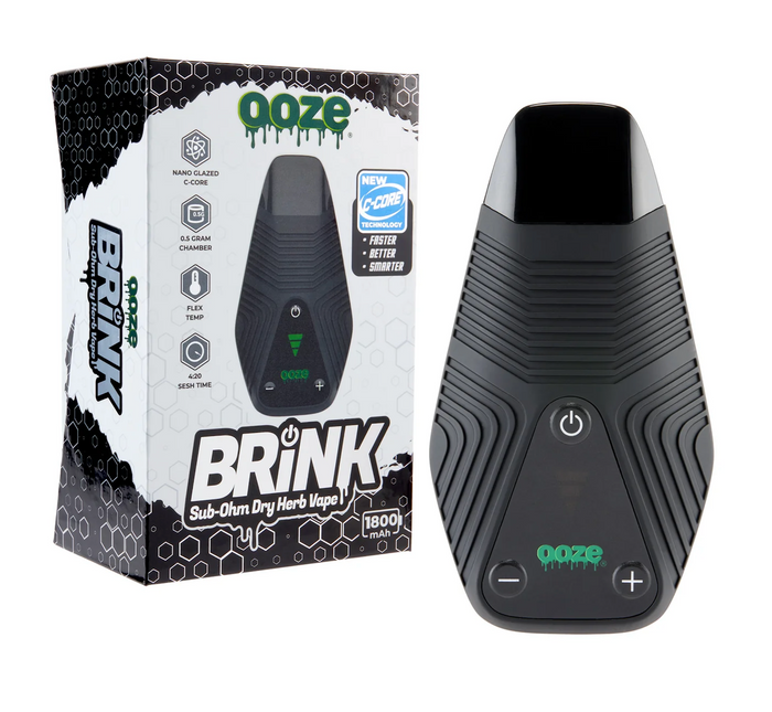 Ooze Brink Dry Herb Vaporizer – compact and portable weed vape with Nano-Glazed ceramic heating for smooth hits.