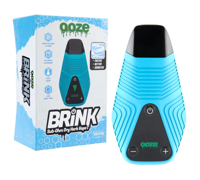 : Ooze Brink Weed Vape Pen – features a 0.5g oval chamber and adjustable temperature settings for precise vaping.