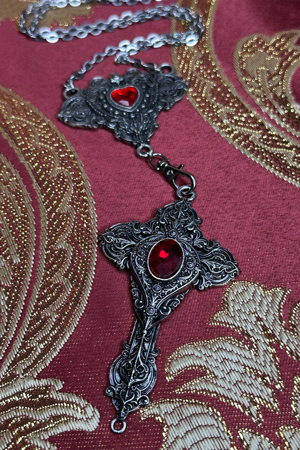 Cross My Heart Reversible Rosary Necklace