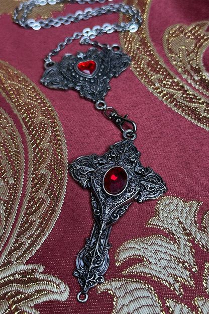 Cross My Heart Reversible Rosary Necklace