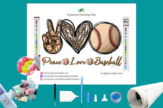 Peace Love Baseball Diamond Painting