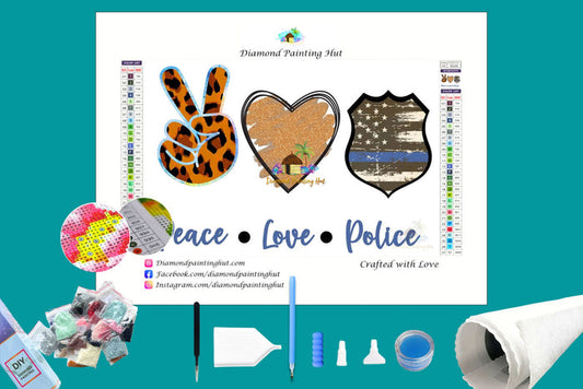 Peace Love Police Diamond Painting