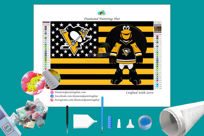 Pittsburgh NHL Mascot Flag Diamond Painting-Diamond Painting Hut