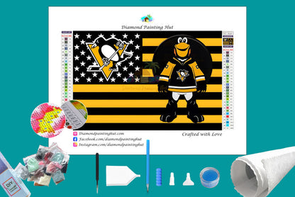 Pittsburgh NHL Mascot Flag Diamond Painting-Diamond Painting Hut
