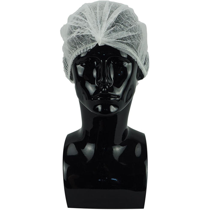 Polyco DM01 White Double Stitched Mob Caps (Pack 1000)
