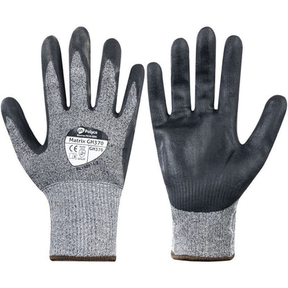 Polyco Matrix GH370 Cut F Cut Resistant Gloves with Nitrile Palm - 13g