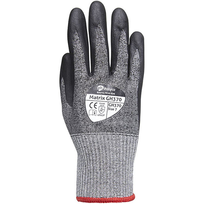 Polyco Matrix GH370 Cut F Cut Resistant Gloves with Nitrile Palm - 13g