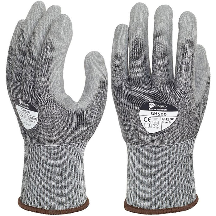 Polyco Shield GH500 Cut E Cut Resistant Glove with PU Palm Coating - 13g