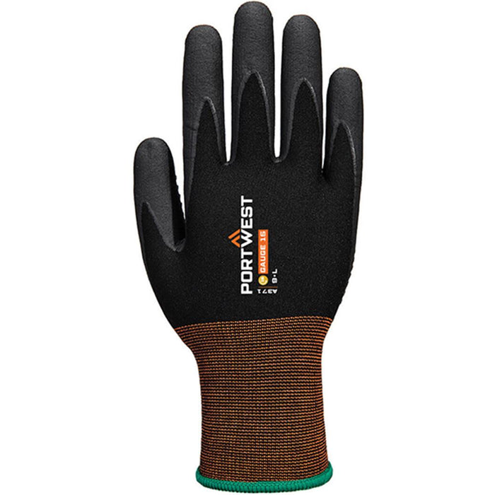Portwest A371 GP15 Nitrile Dot Grip Glove with Dotted Nitrile Micro Foam Coating - 15g