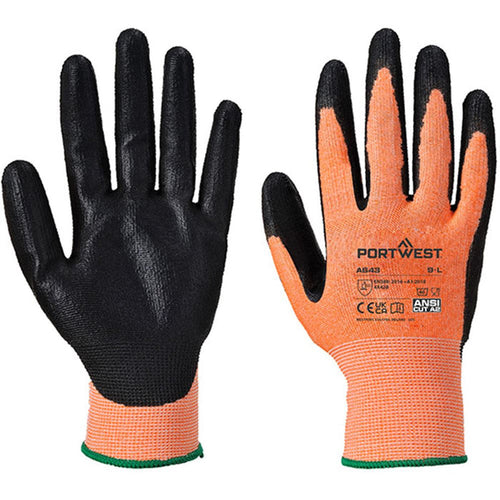 Portwest A643 Amber Cut B Glove with Nitrile Foam Palm Coating - 13g