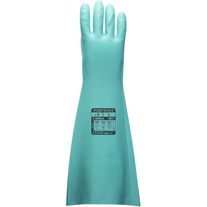 Portwest A813 Extended Length Nitrile Chemical Resistant Gauntlet 48cm