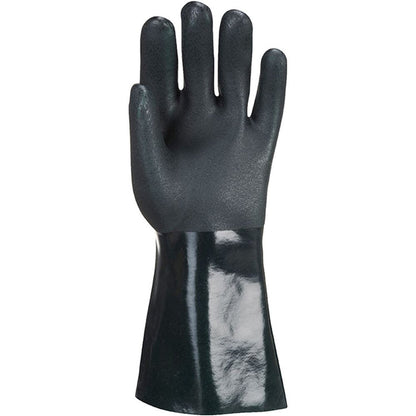 Portwest A835 Double Dipped PVC Chemical Resistant Gauntlet Gloves 35cm with Sandy Palm Finish