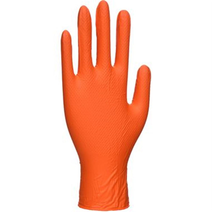 Portwest A930 Orange Heavy Duty Crystal Grip Nitrile Mechanic Gloves (Box 100)