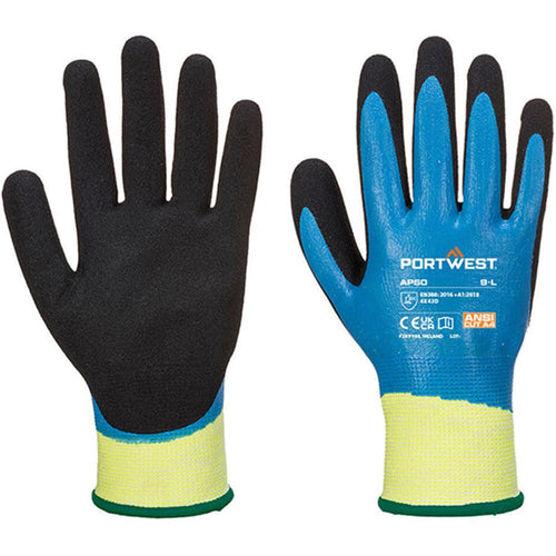 Portwest AP50 Aqua Pro Waterproof Cut D Glove with Nitrile Foam Coating - 13g
