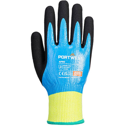 Portwest AP50 Aqua Pro Waterproof Cut D Glove with Nitrile Foam Coating - 13g