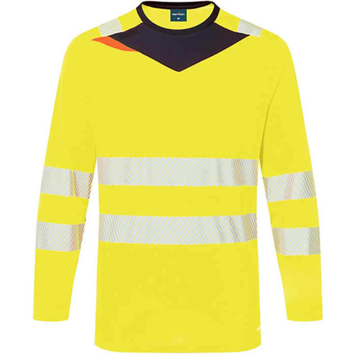 Portwest DX416 DX4 Yellow Long Sleeved Hi Vis T-Shirt