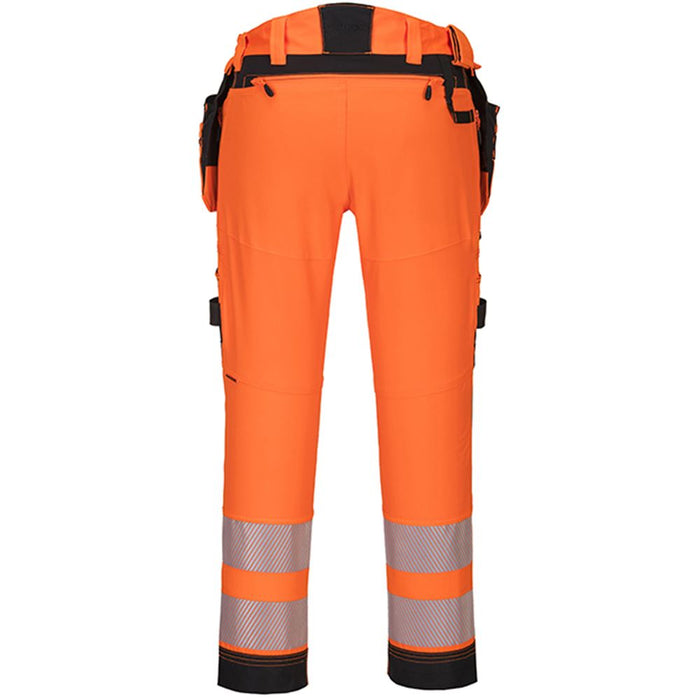 Portwest DX442 DX4 Orange/Black Stretch Hi Vis Detachable Holster Pocket Trouser