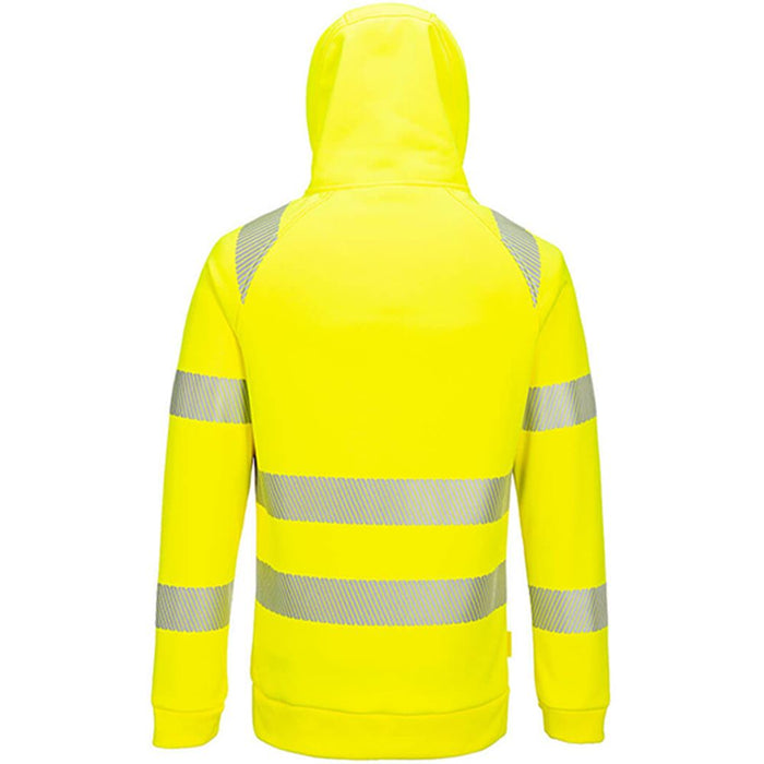 Portwest DX482 DX4 Yellow Lined Stretch 1/4 Zip Hi Vis Hoodie