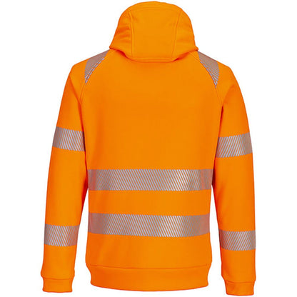 Portwest DX484 DX4 Orange Lined Hi Vis Zipped Hooded Sweatshirt