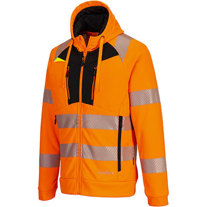 Portwest DX484 DX4 Orange Lined Hi Vis Zipped Hooded Sweatshirt