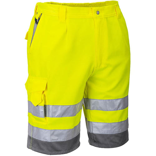 Portwest E043 Yellow Polycotton Hi Vis Shorts
