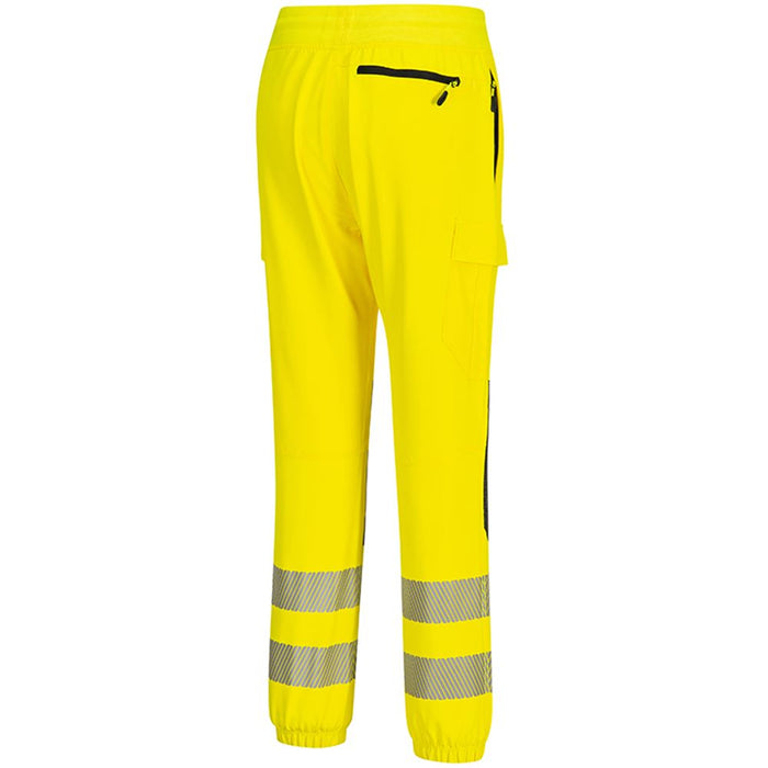 Portwest KX346 KX3 Yellow Slim Fit Stretch Hi Vis Flexi Jogging Bottoms