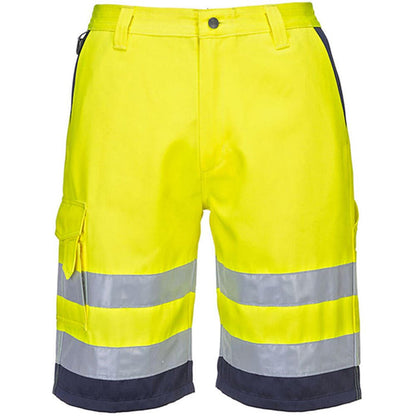Portwest L043 Yellow Lightweight Polycotton Hi Vis Shorts