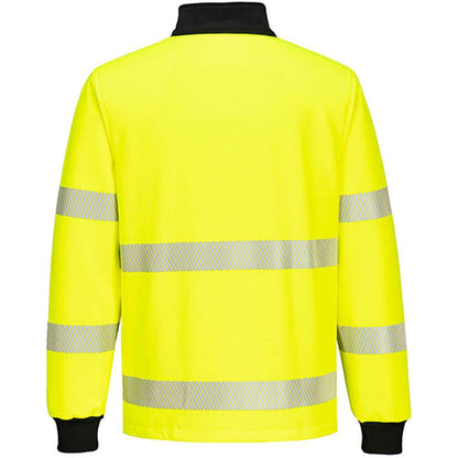 Portwest PW326 PW3 Yellow Polycotton 1/4 Zip Hi Vis Sweatshirt