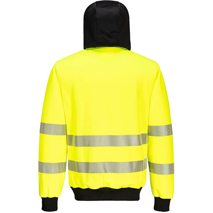Portwest PW327 PW3 Yellow Polycotton Hi Vis Zipped Hoodie