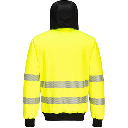 Portwest PW327 PW3 Yellow Polycotton Hi Vis Zipped Hoodie