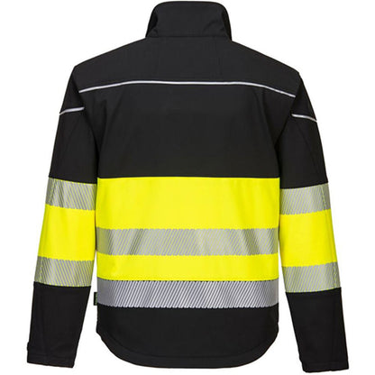 Portwest PW375 PW3 Black/Yellow Hi Vis Class 1 Softshell Jacket (3L)