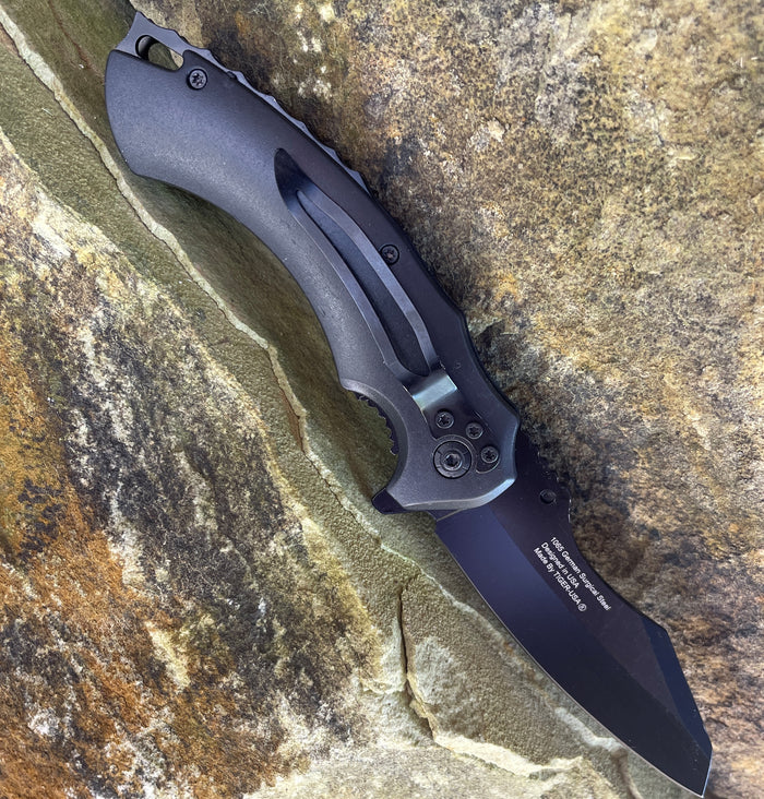 Prisoner of War POW MIA American Flag Combat Spring Assisted Knife - Black SJ-1023-PM-D - AnyTime Blades