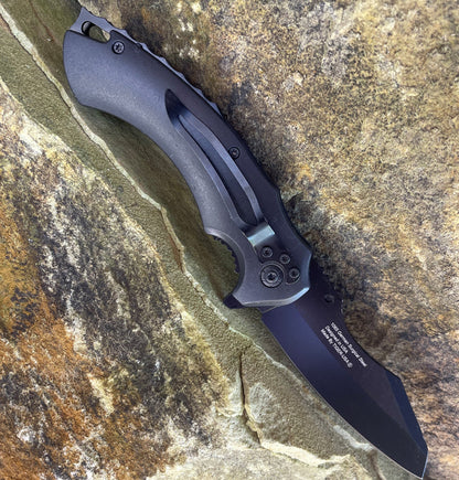 Prisoner of War POW MIA American Flag Combat Spring Assisted Knife - Black SJ-1023-PM-D - AnyTime Blades