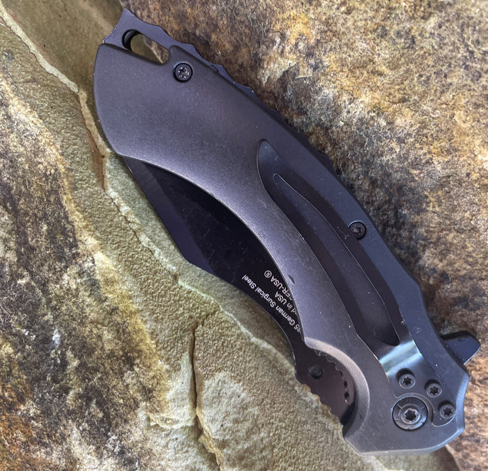 Prisoner of War POW MIA American Flag Combat Spring Assisted Knife - Black SJ-1023-PM-D - AnyTime Blades