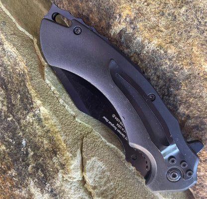 Prisoner of War POW MIA American Flag Combat Spring Assisted Knife - Black SJ-1023-PM-D - AnyTime Blades