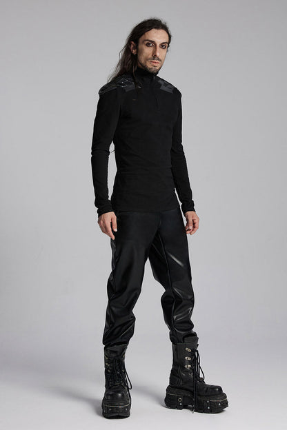 Black Armor Moto Turtleneck Top