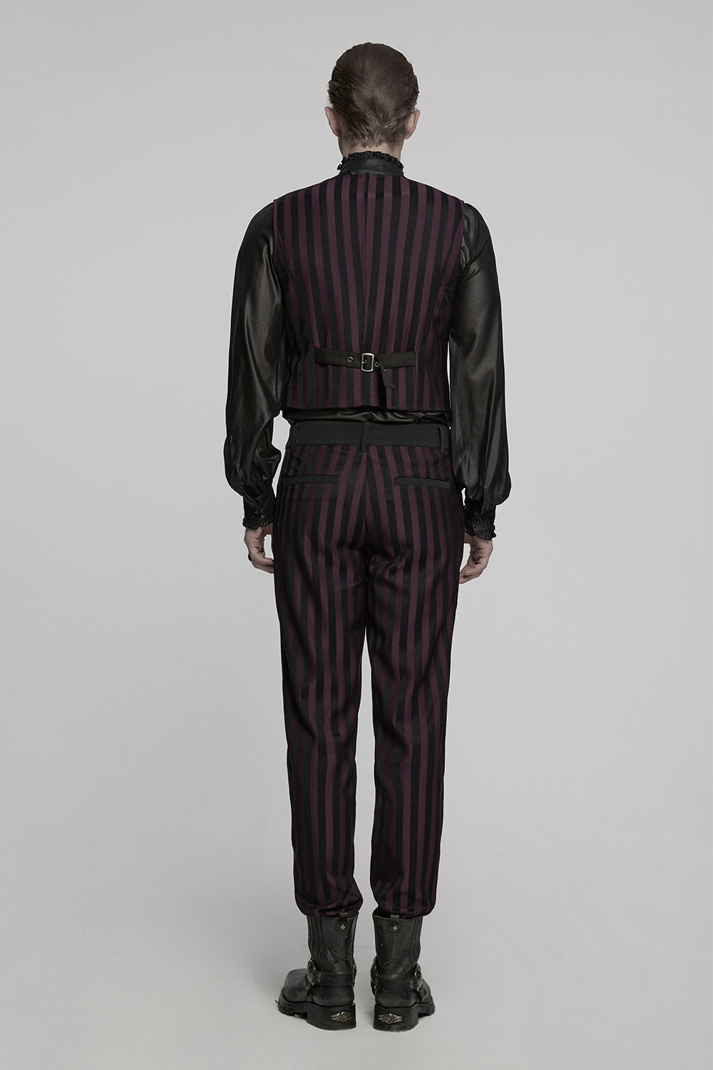 Crimson Manor Striped Waistcoat [Black/Red]