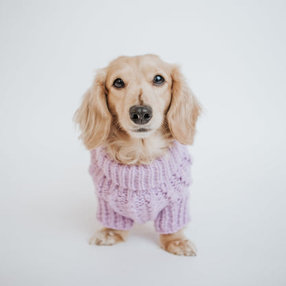 Pet Cable Knit Sweater - Lavender