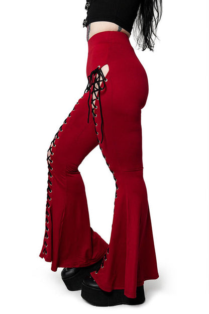 Blood Red Alice Flare Pants
