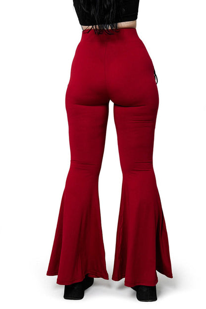 Blood Red Alice Flare Pants