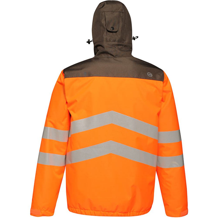 Regatta TRA316 Tactical Orange Hi Vis Waterproof Breathable Overhead Bomber Jacket