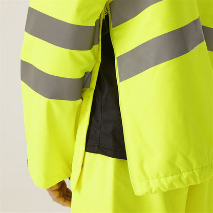Regatta TRA316 Tactical Yellow Hi Vis Waterproof Breathable Overhead Bomber Jacket