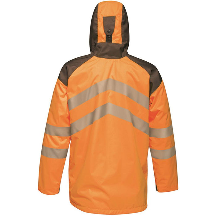 Regatta TRA340 Tactical Orange Hi Vis Waterproof Fleece Lined Parka Jacket