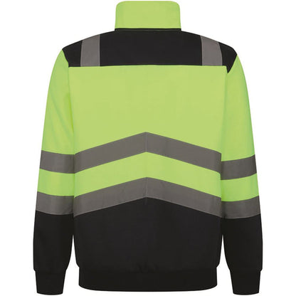 Regatta TRF670 Pro Yellow/Navy Two Tone Hi Vis 1/4 Zip Sweat Top