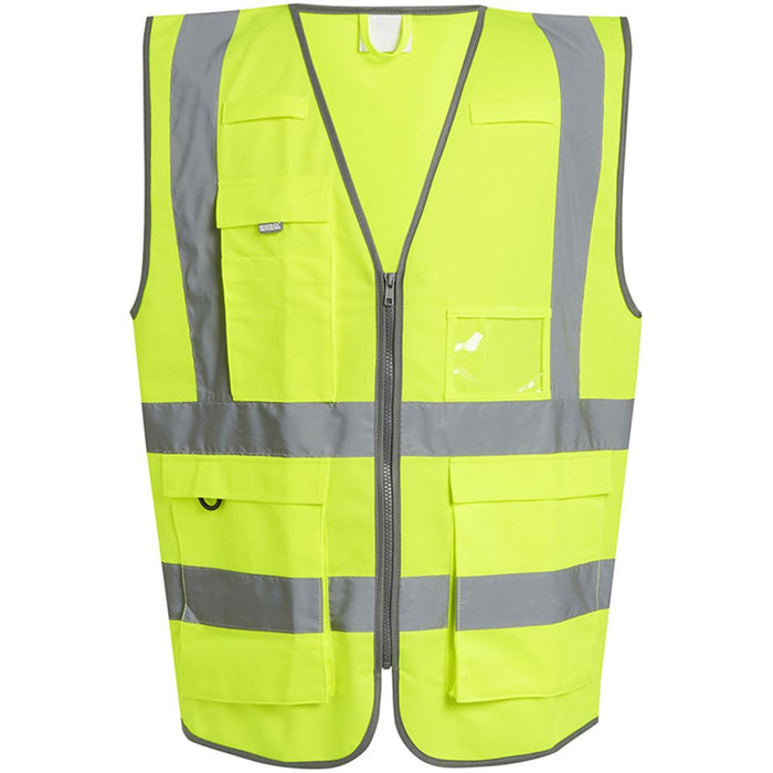 Regatta TRS251 Pro Yellow Zipped Hi Vis Executive Vest