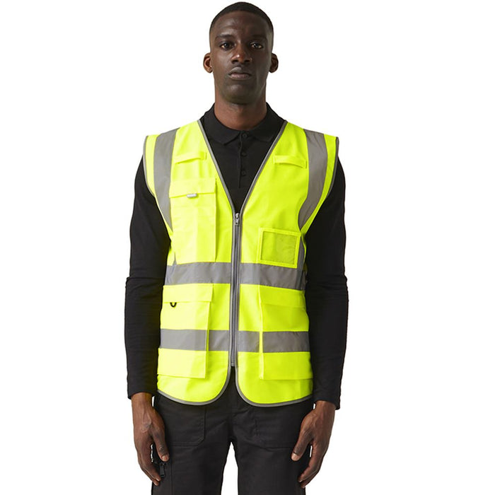Regatta TRS251 Pro Yellow Zipped Hi Vis Executive Vest