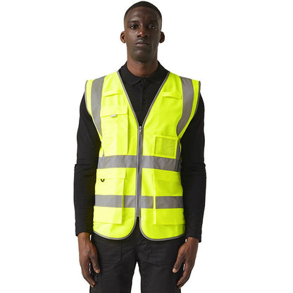 Regatta TRS251 Pro Yellow Zipped Hi Vis Executive Vest
