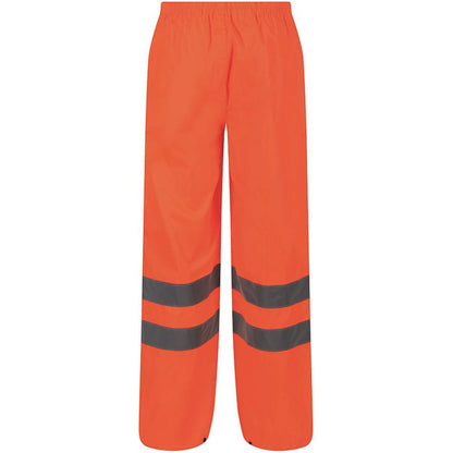 Regatta TRW498 Pro Orange Hi Vis Waterproof Breathable Packaway Trouser